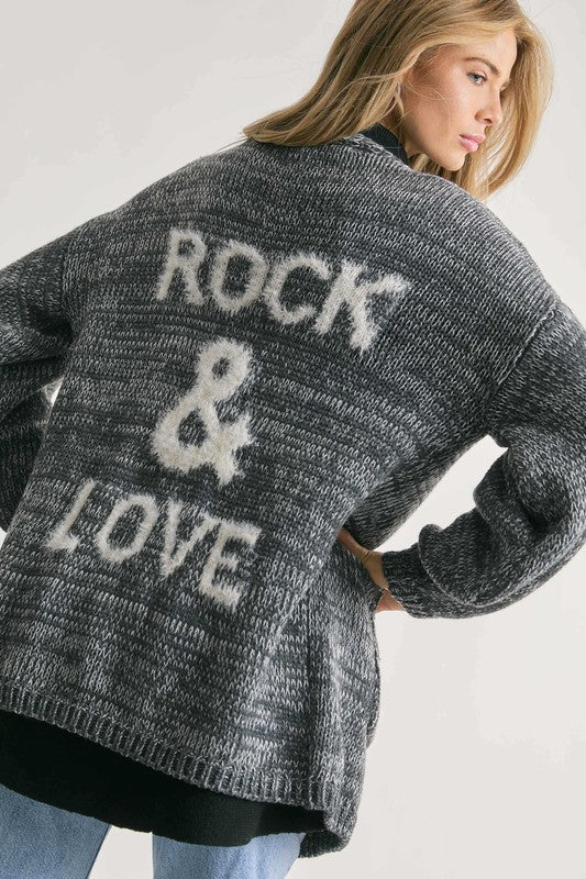 Rock & Love Long Sleeve Graphic Cardigan