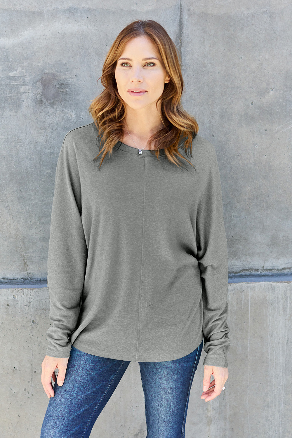 Seam Detail Relaxed Long Sleeve Top - 8 Color Options