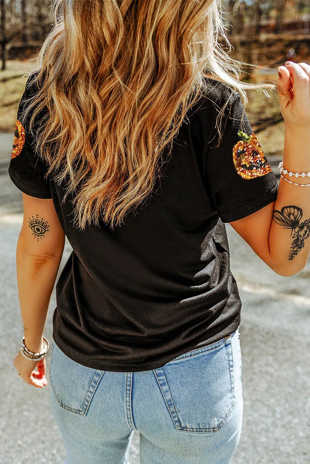 Sequin Pumpkin Graphic Tee