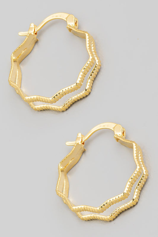 Double Wavy Hoop Earrings