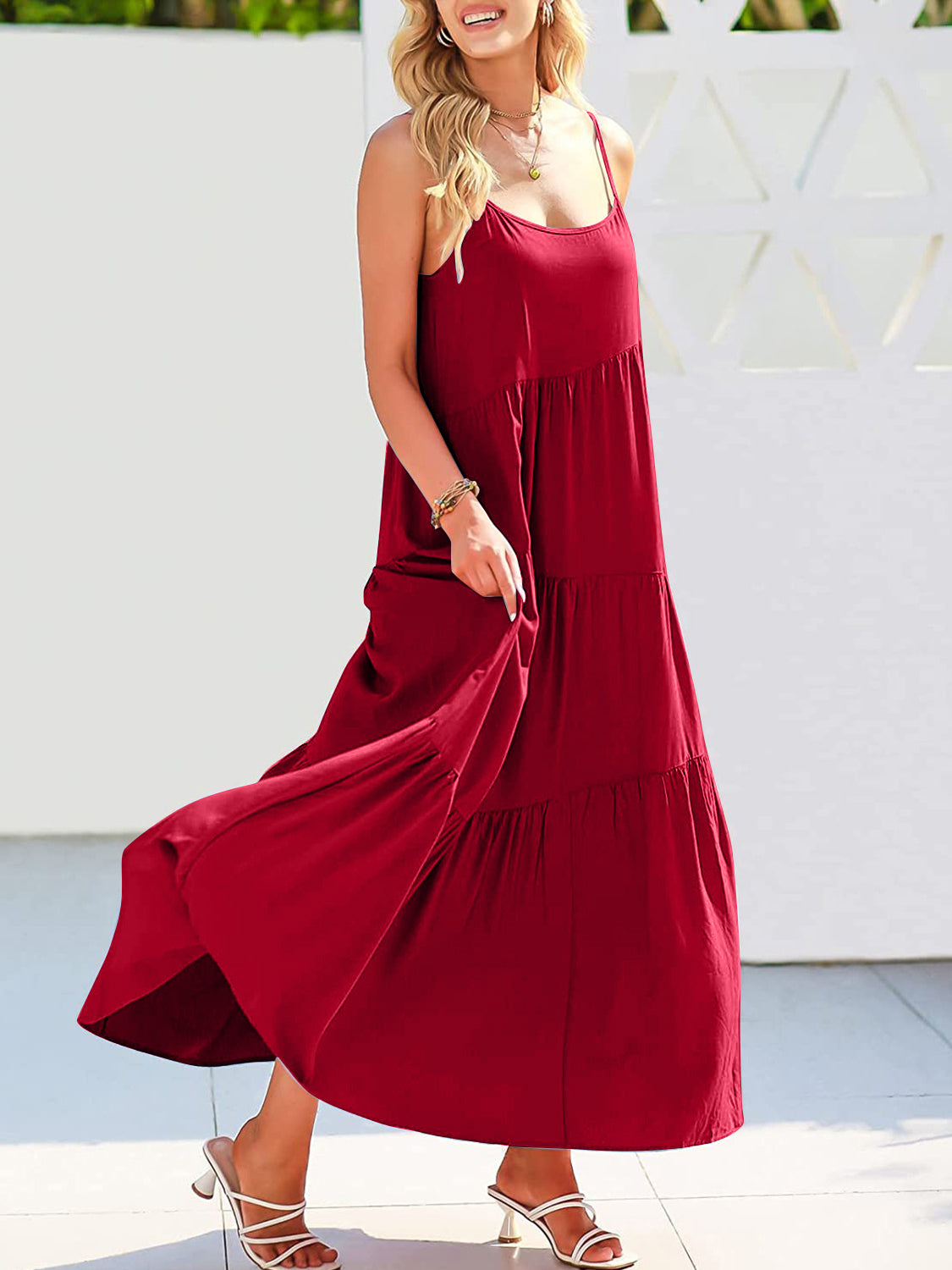 Tiered Spaghetti Strap Dress - 7 Color Options