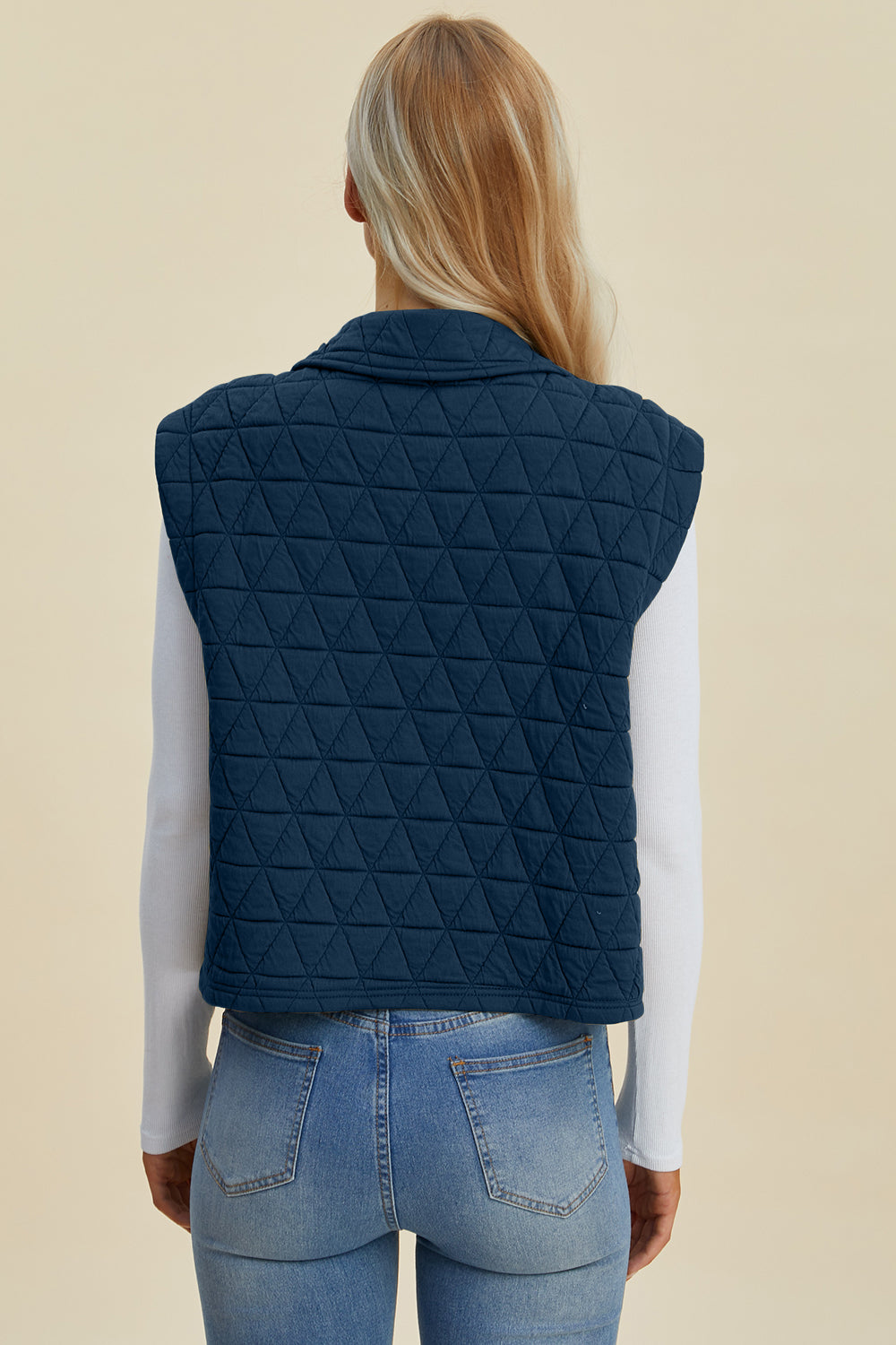 Quilted Snap Down Vest - 2 Color Options