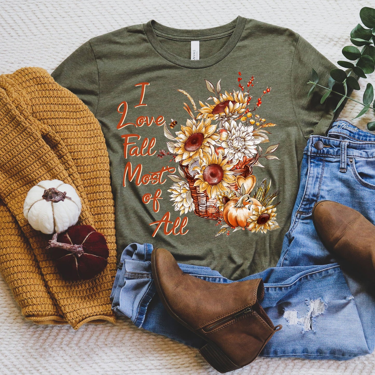 I Love Fall Most Of All Graphic Tee