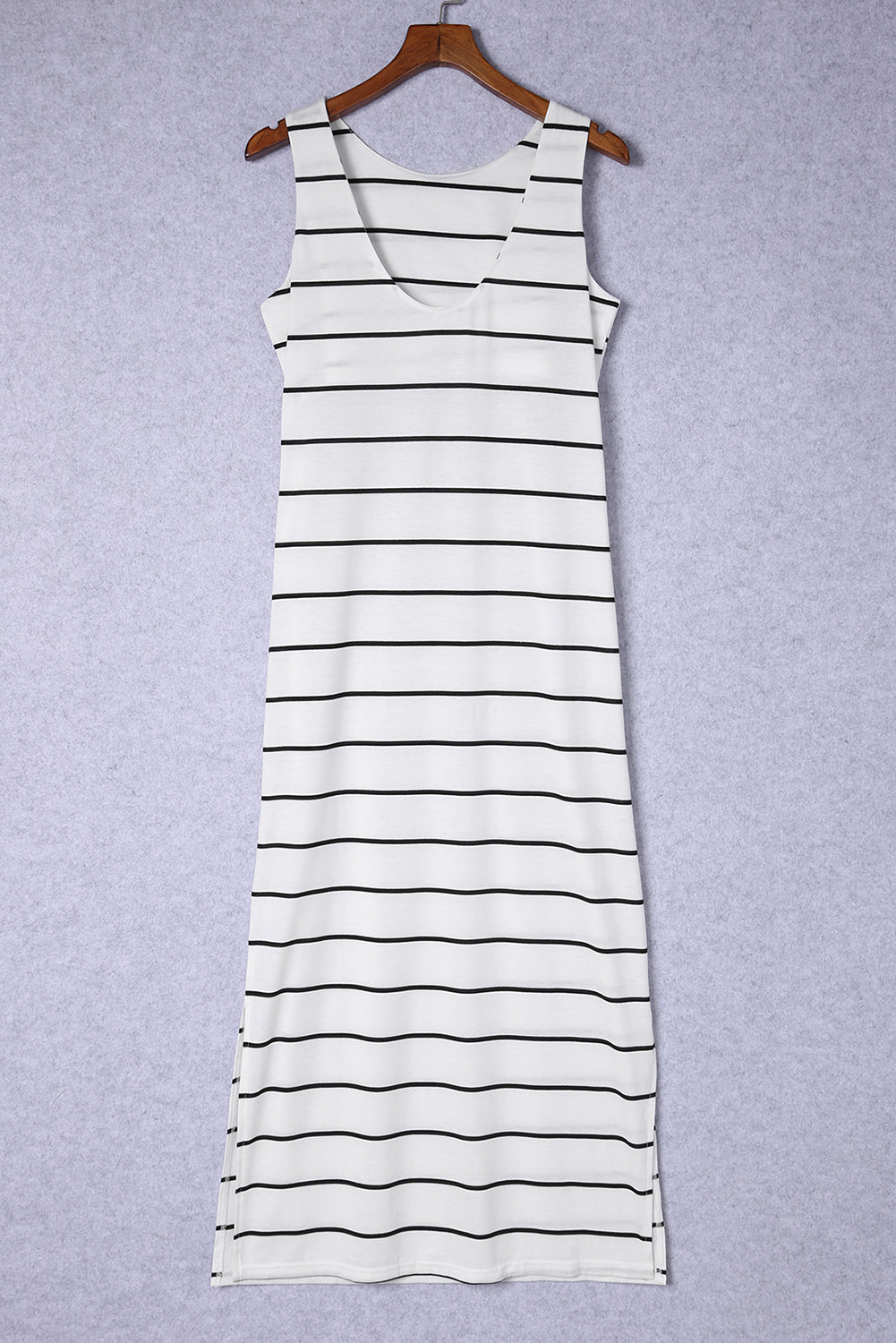 Effortless Side Slit Maxi Dress - 4 Striped Color Options