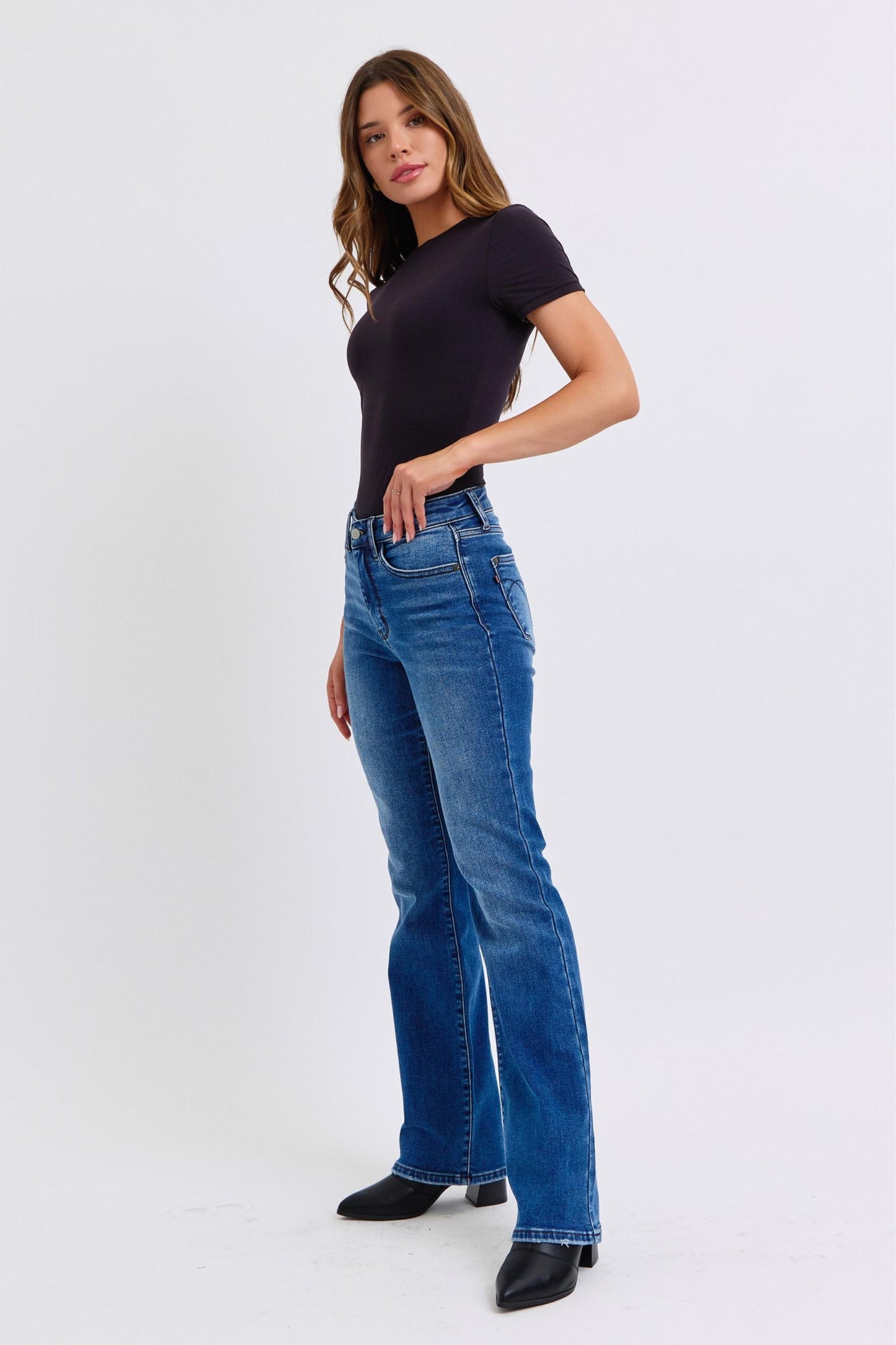 Judy Blue Paula Mid-Rise Bootcut Jeans with Thermal Lining