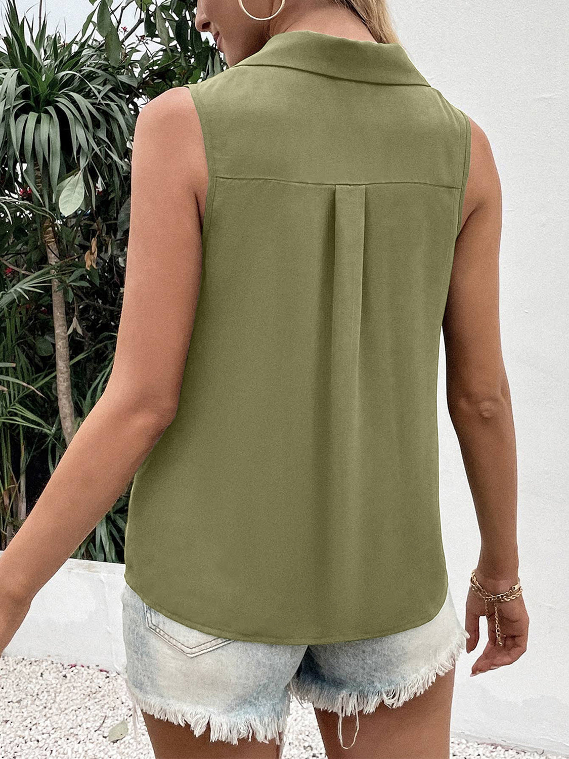 Johnny Collar Button Up Tank - 5 Color Options