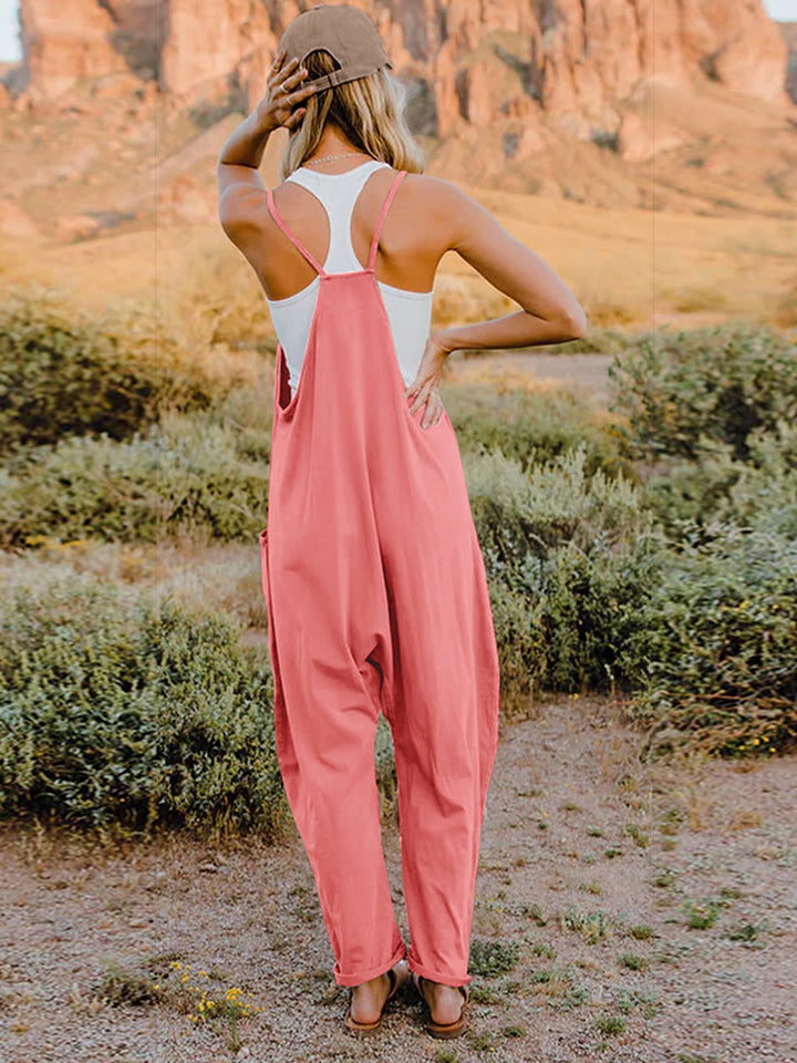 Boho Relaxed Tank Patch Pocket Jumpsuit - 2 Color Options