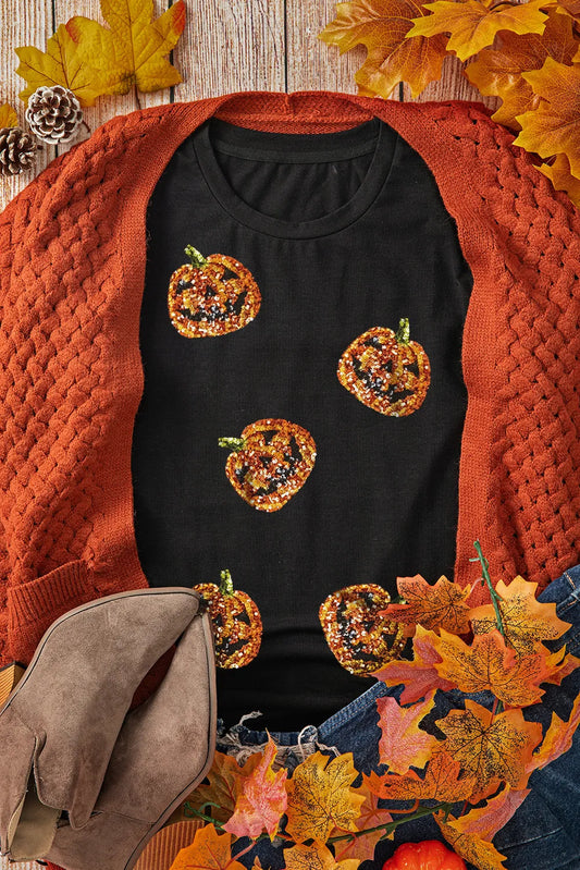 Sequin Pumpkin Graphic Tee