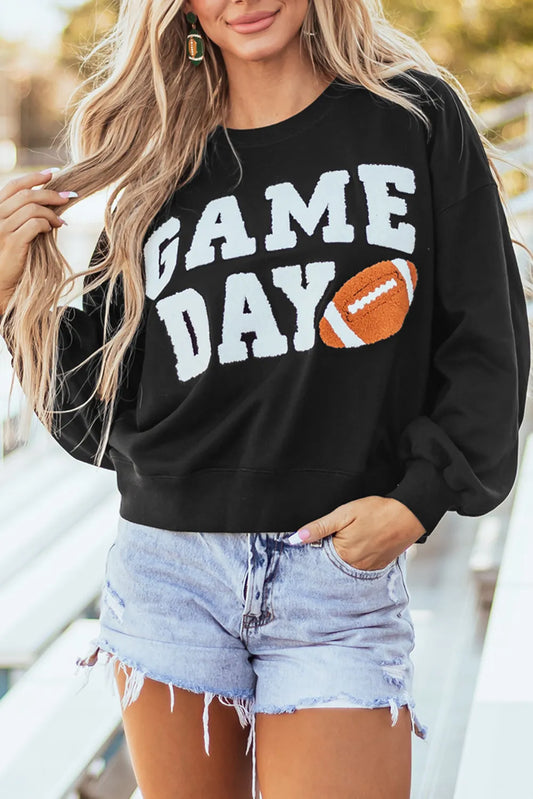 Game Day Chenille Patch Sweatshirt - 2 Color Opions