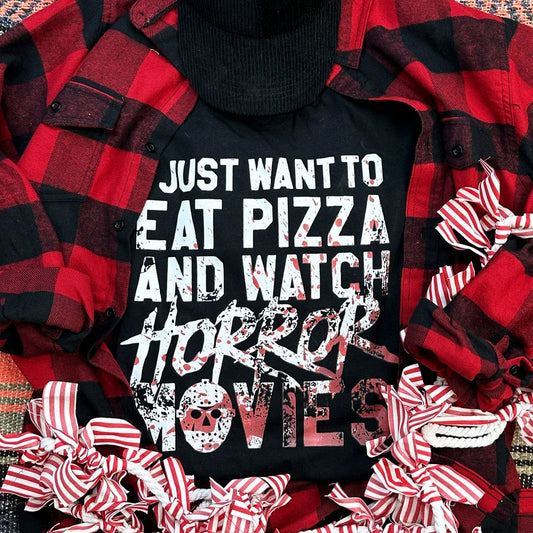 Horror Movies & Pizza Graphic Tee