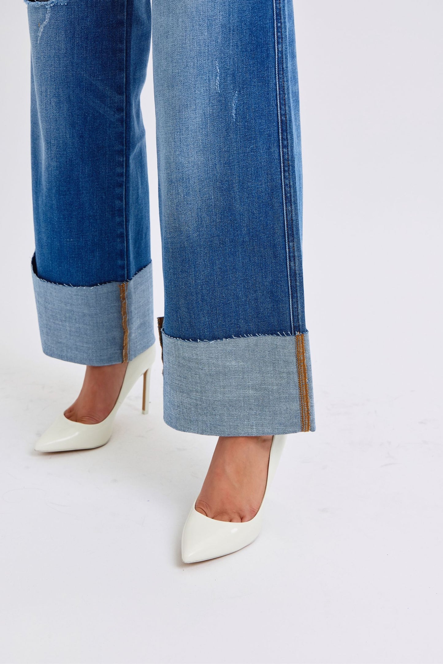 Judy Blue High Rise Retro Cuff Wide Leg Jeans