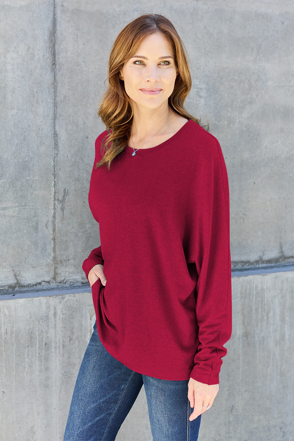 Seam Detail Relaxed Long Sleeve Top - 8 Color Options