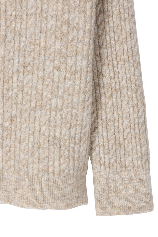 Perfectly Neutral Marled Cable Sweater