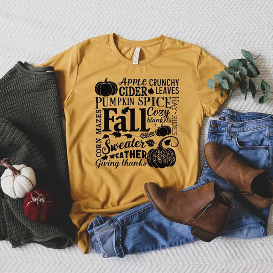 Fall Things Collage Graphic Tee