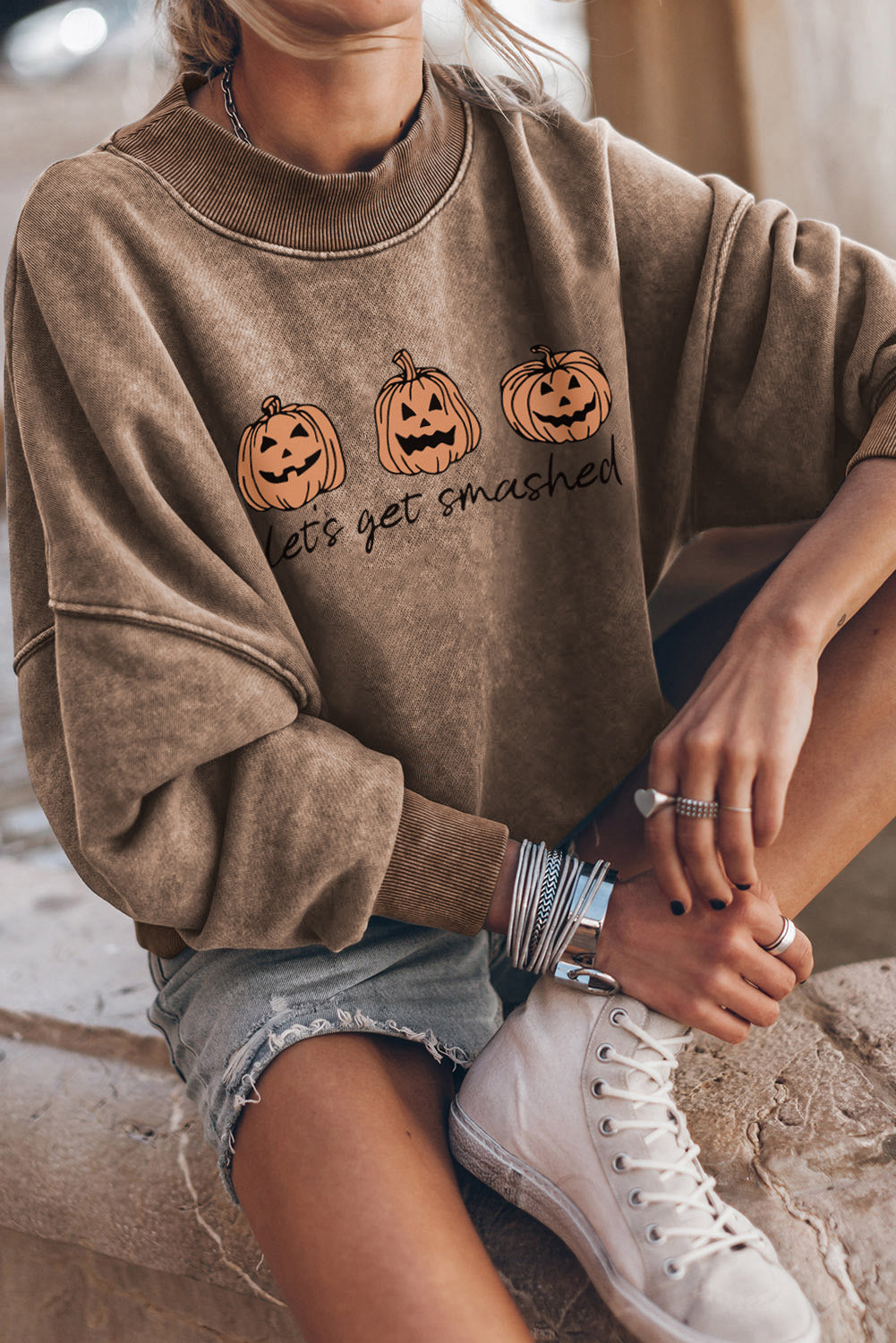 Let's Get Smashed Mineral Wash Graphic Sweatshirt