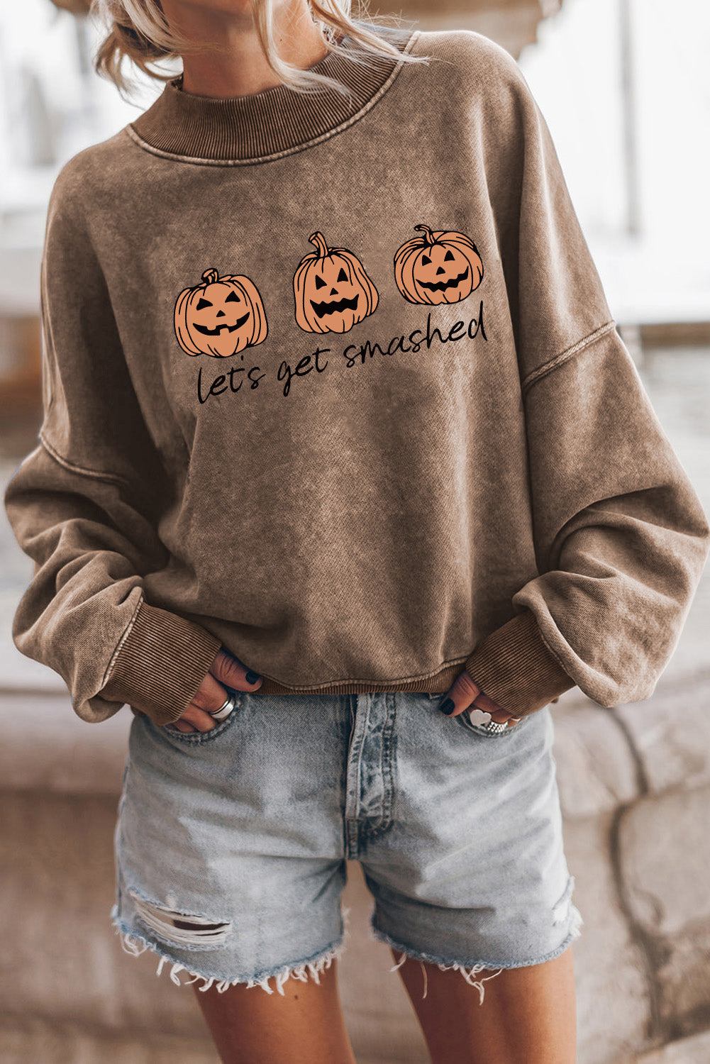 Let's Get Smashed Mineral Wash Graphic Sweatshirt