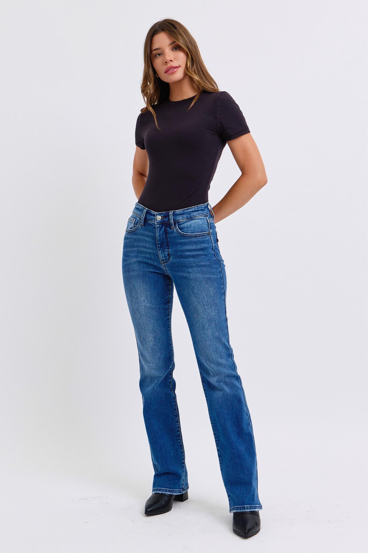 Judy Blue Paula Mid-Rise Bootcut Jeans with Thermal Lining