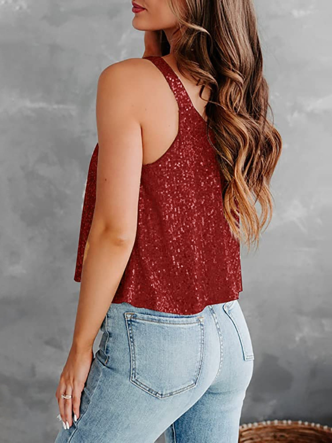 Sequin Scoop Neck Tank - 8 Color Options