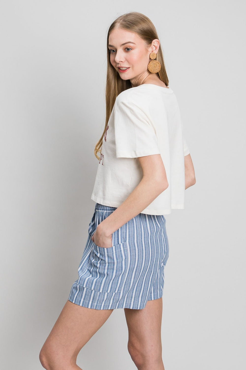 Chambray Pinstripe Yarn Dye Shorts