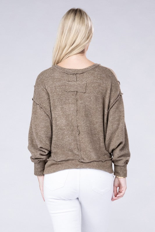 Hacci Exposed Seam Sweater - 6 Color Options