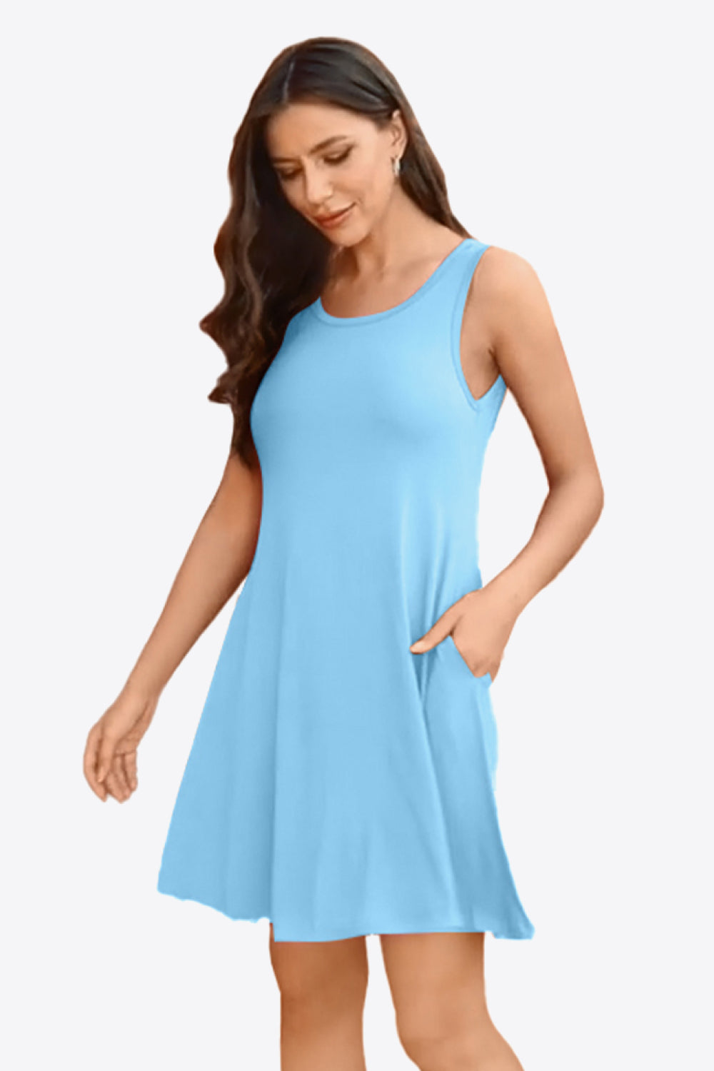 Super Stretch Tank Dress with Pockets - 7 Color Options