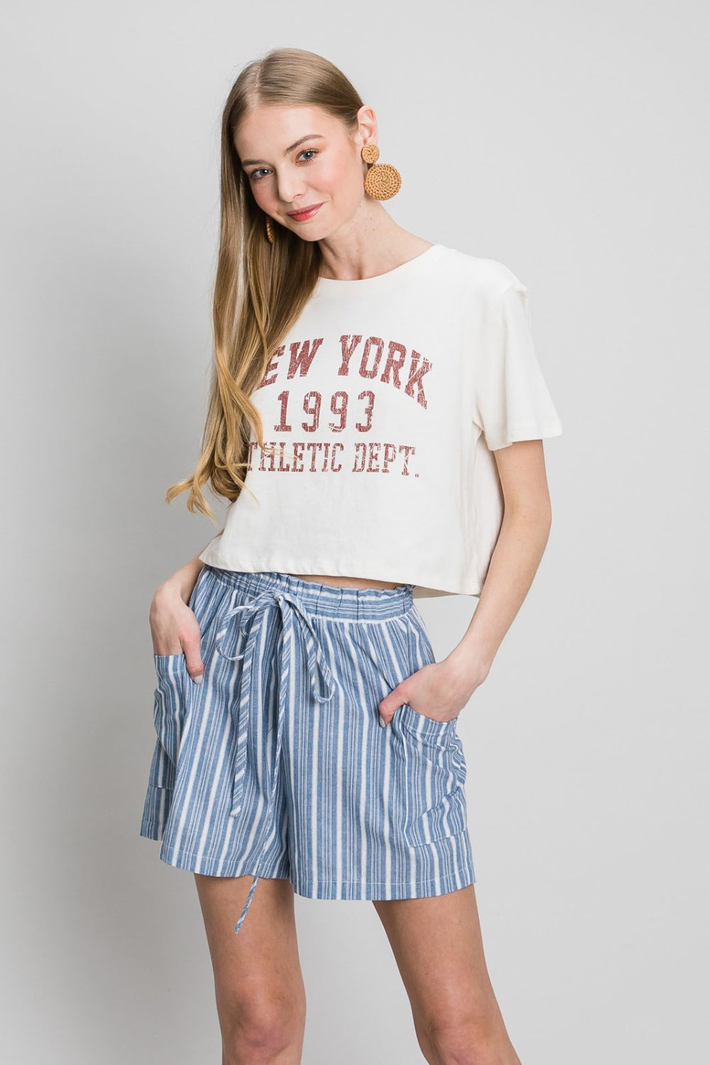 Chambray Pinstripe Yarn Dye Shorts