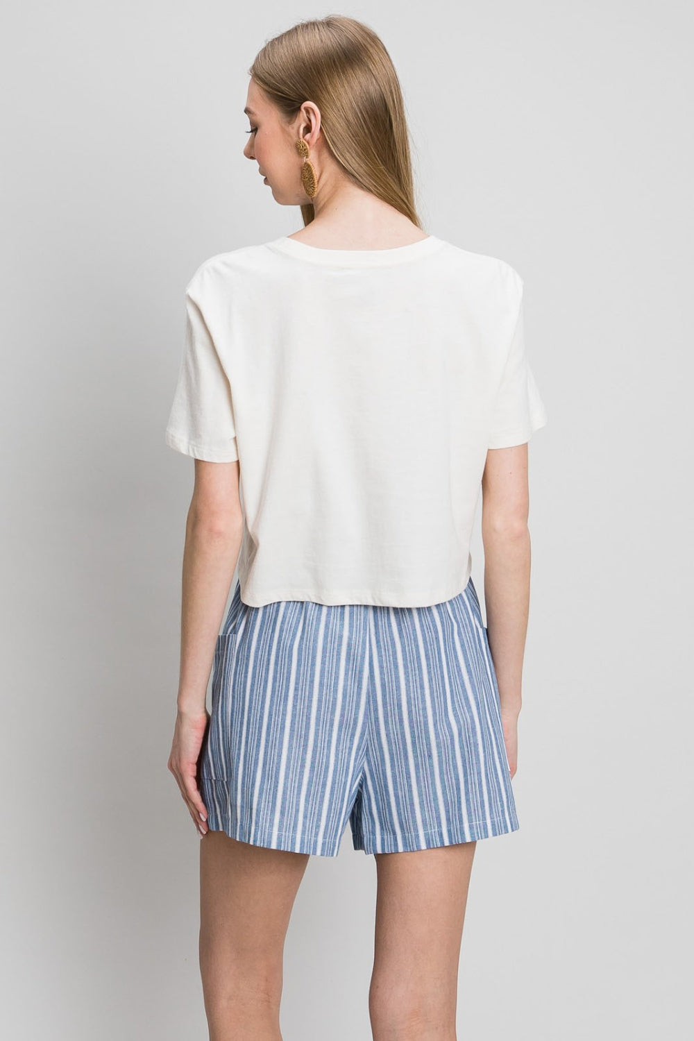 Chambray Pinstripe Yarn Dye Shorts