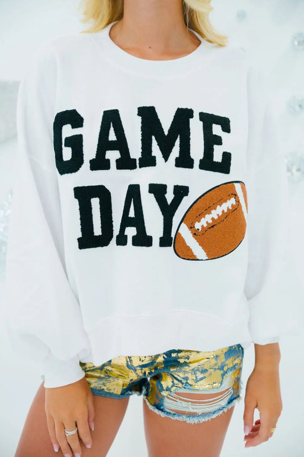 Game Day Chenille Patch Sweatshirt - 2 Color Opions