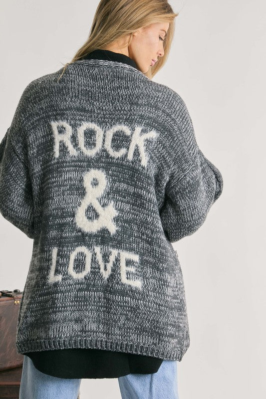 Rock & Love Long Sleeve Graphic Cardigan