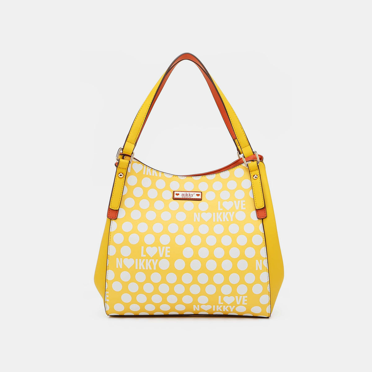 Nicole Lee Contrast Polka Dot Handbag Purse- 3 Color Options