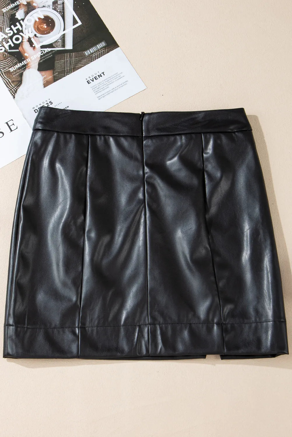 Faux Leather Mini Skirt in Jet Black