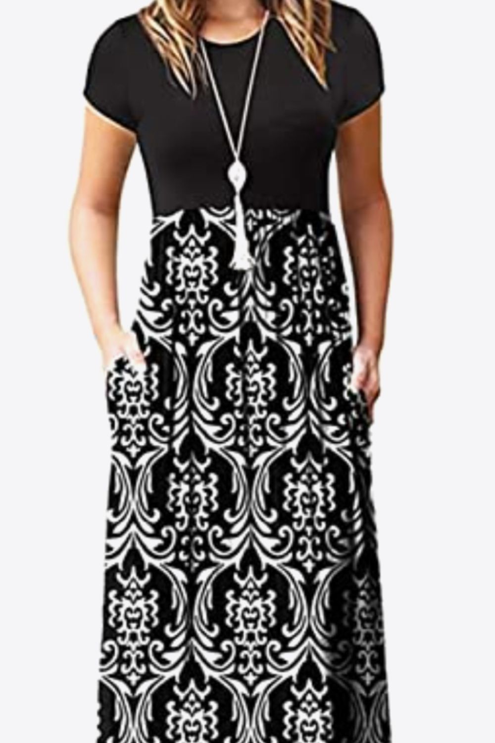 Short Sleeve Maxi Dress with Pockets - 5 Print Options