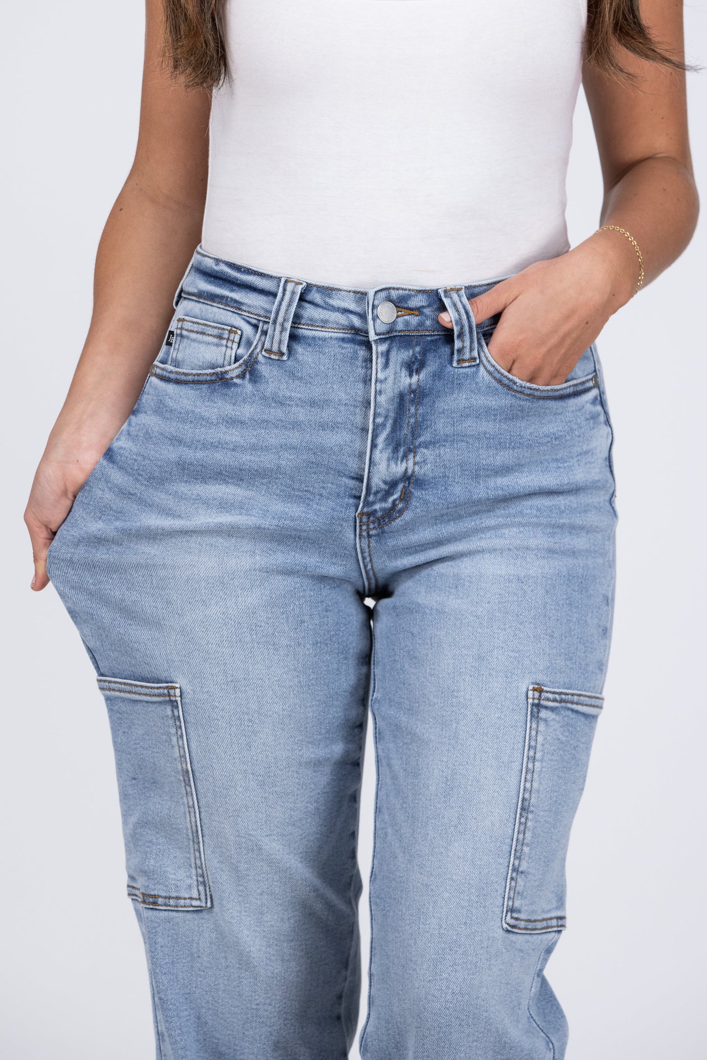 Judy Blue High Waist Straight Cargo Jeans