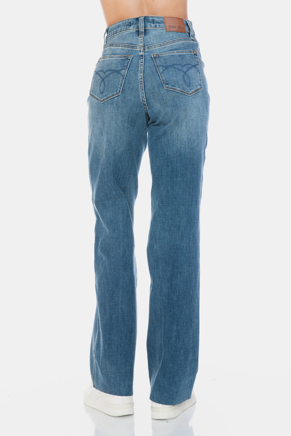 Judy Blue Tummy Control Raw Hem Straight Jeans