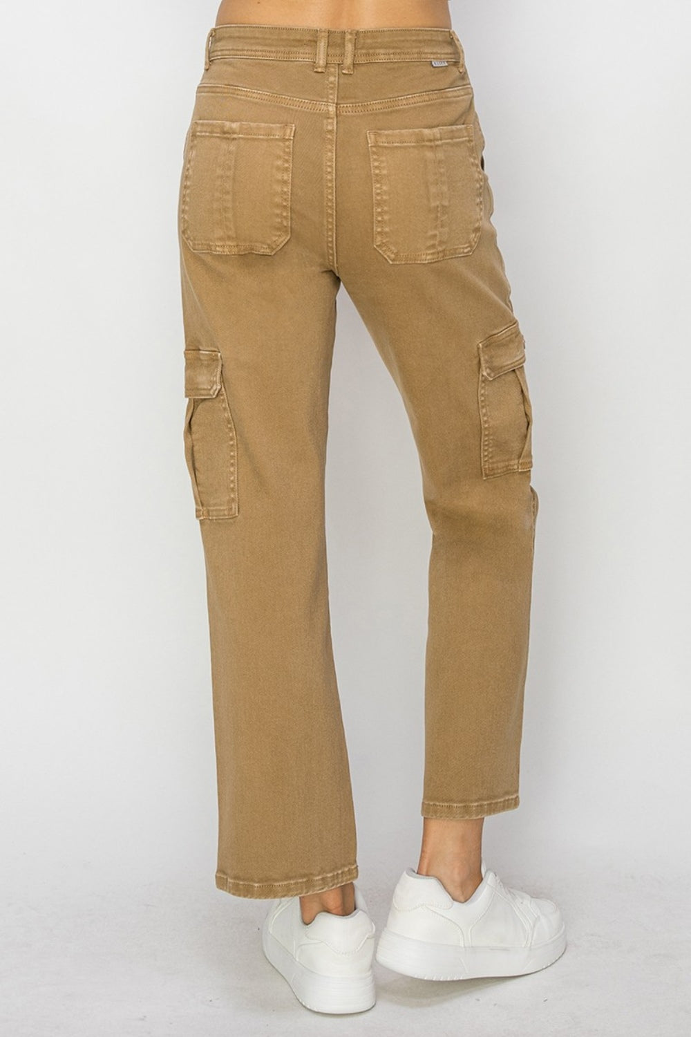 Risen High Rise Cargo Jeans in Mocha