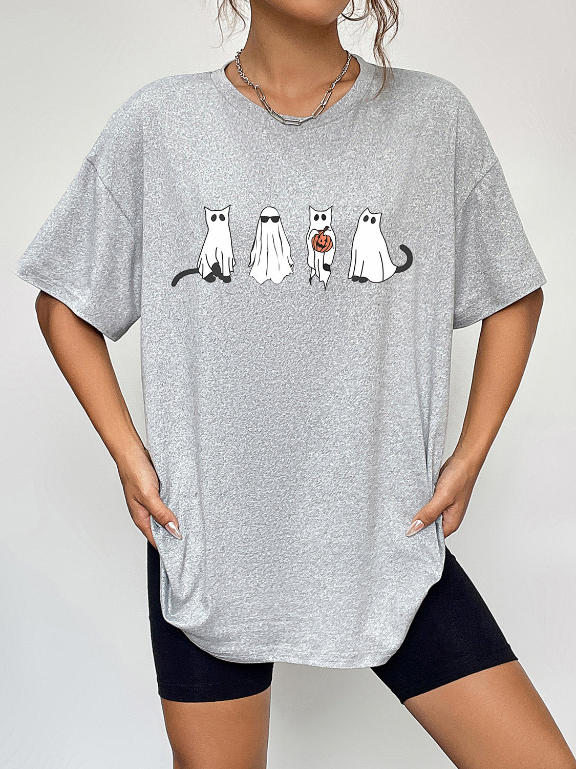 Cats and Ghost Graphic Tee