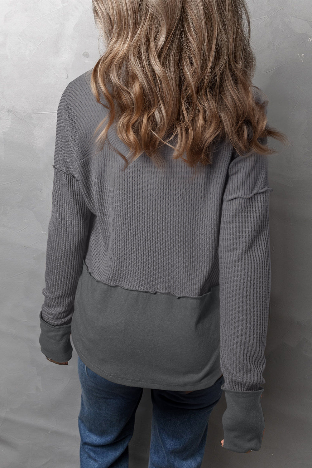 Waffle-Knit Exposed Seam Top - 3 Color Options