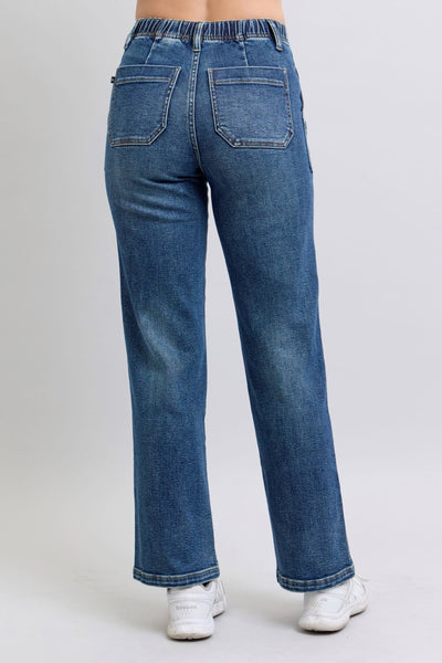 Judy Blue Melanie High Rise Drawstring Wide Leg Jeans