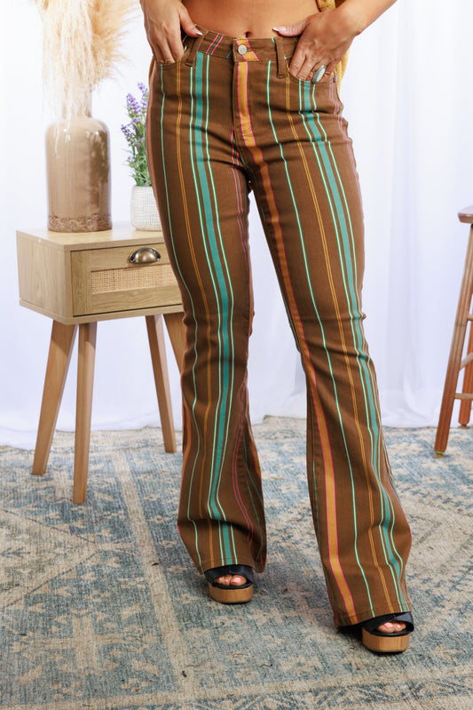 Astrid Judy Blue Striped Flares