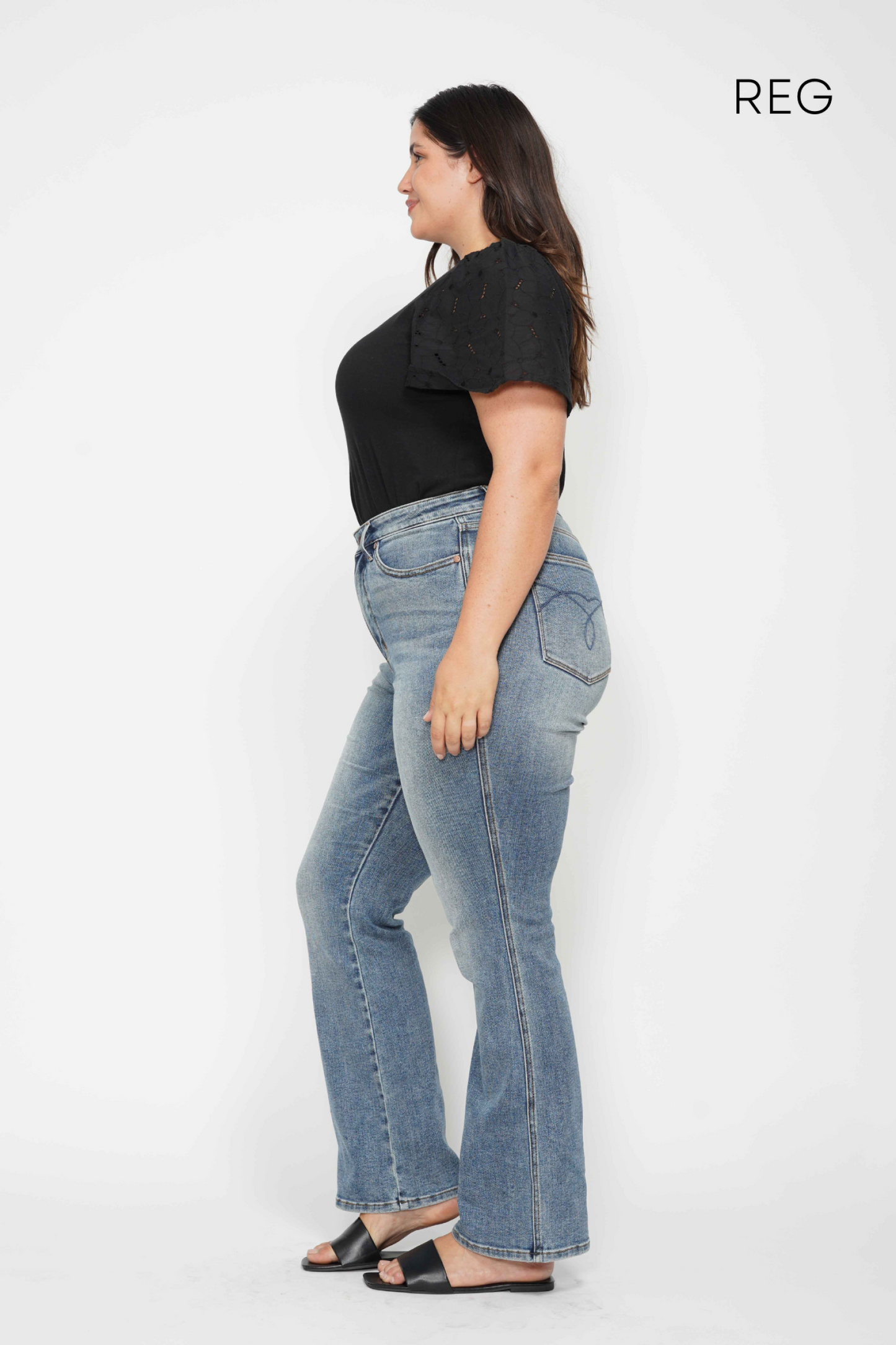 Judy Blue Tummy Control Embroidered Pocket Bootcut Jeans - 3 INSEAMS