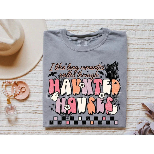 Romantic Walk Haunted House Graphic Tee