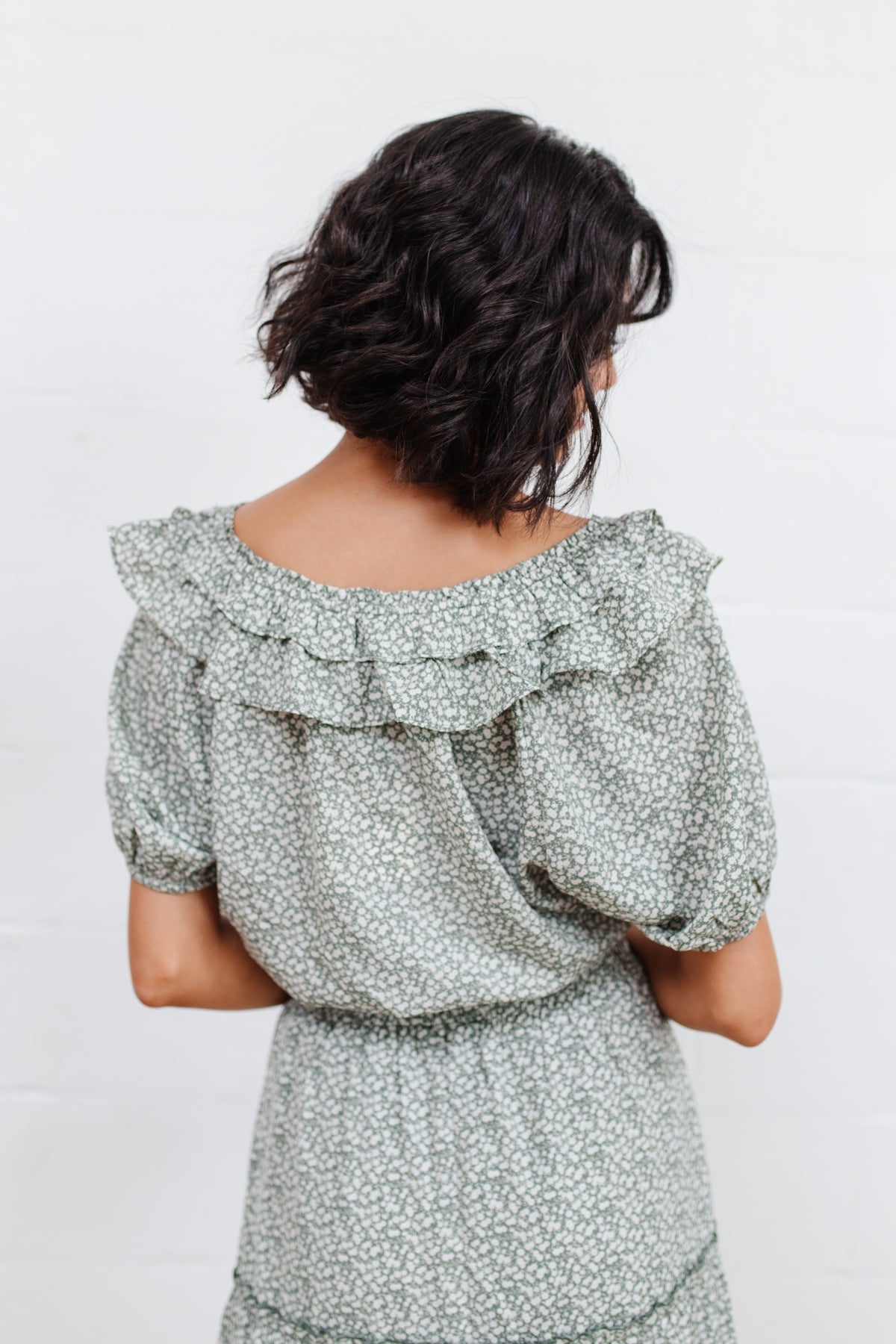 Golden Hour Cropped Blouse in Sage