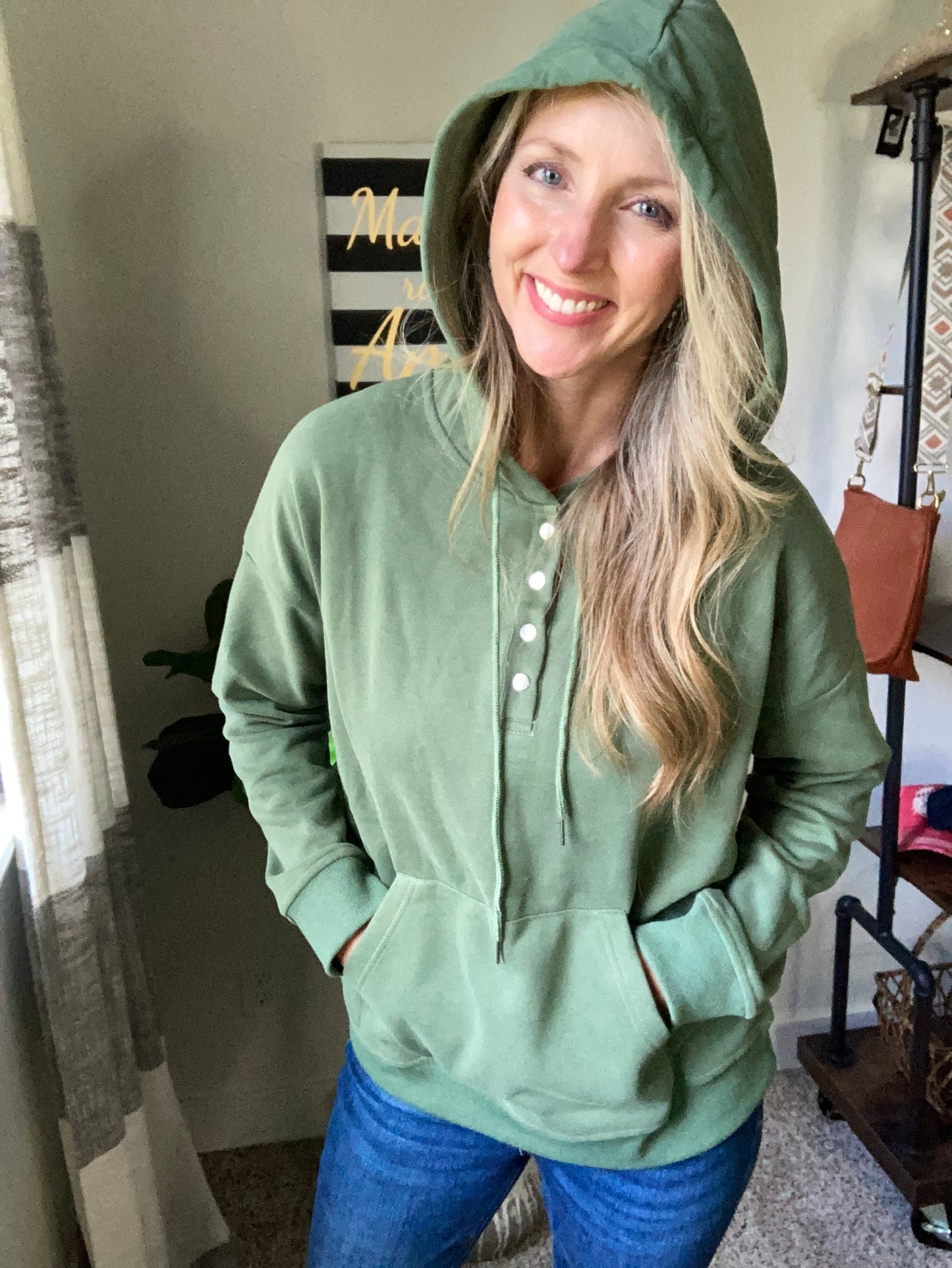 Snap Placket Soft Hoodie - 9 Color Options