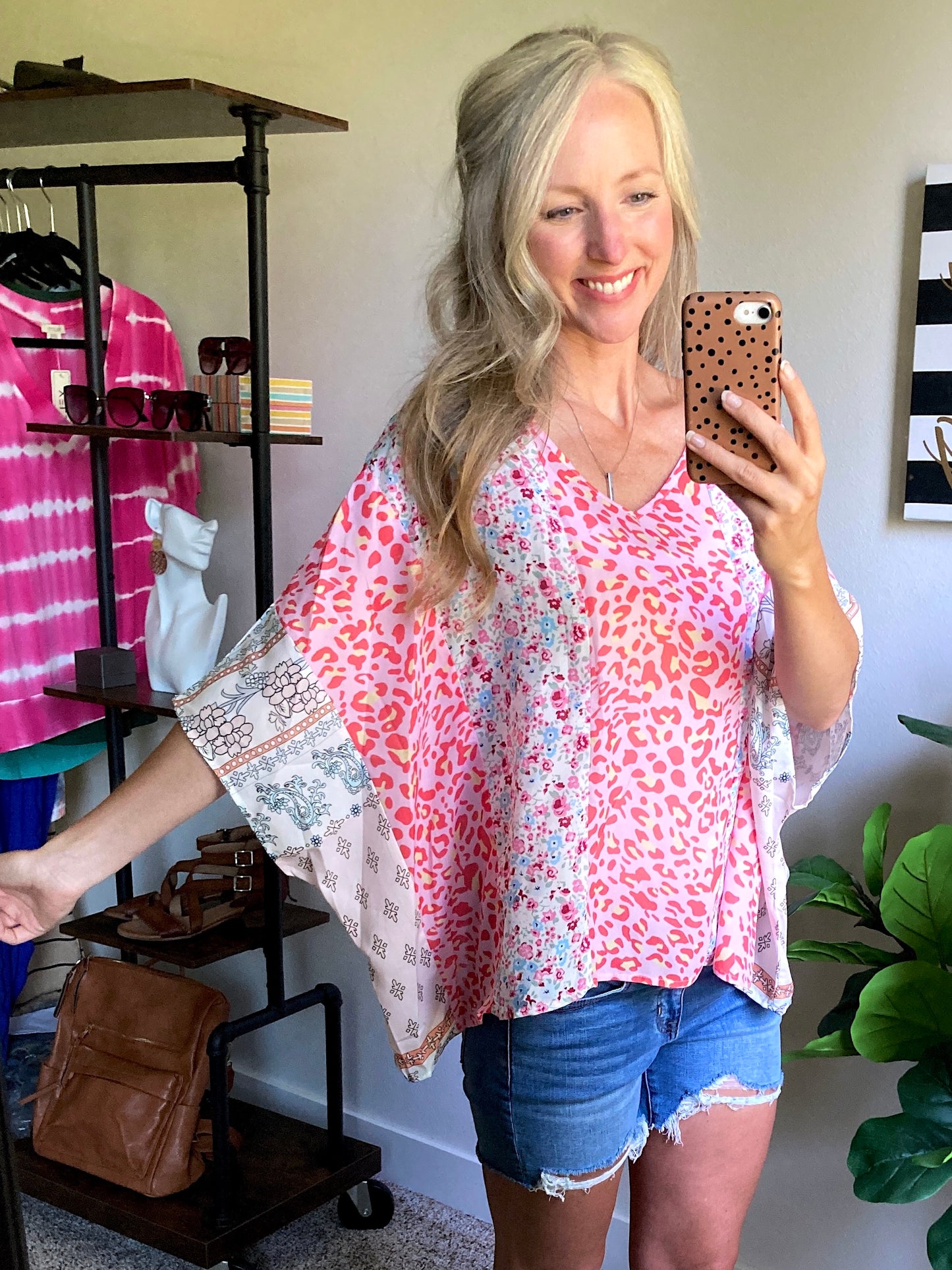 Cali Mixed Print Blouse