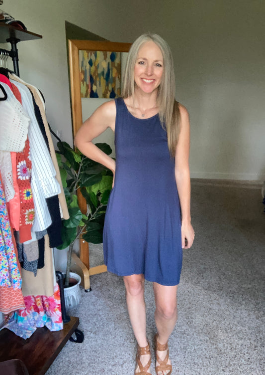 Super Stretch Tank Dress with Pockets - 7 Color Options