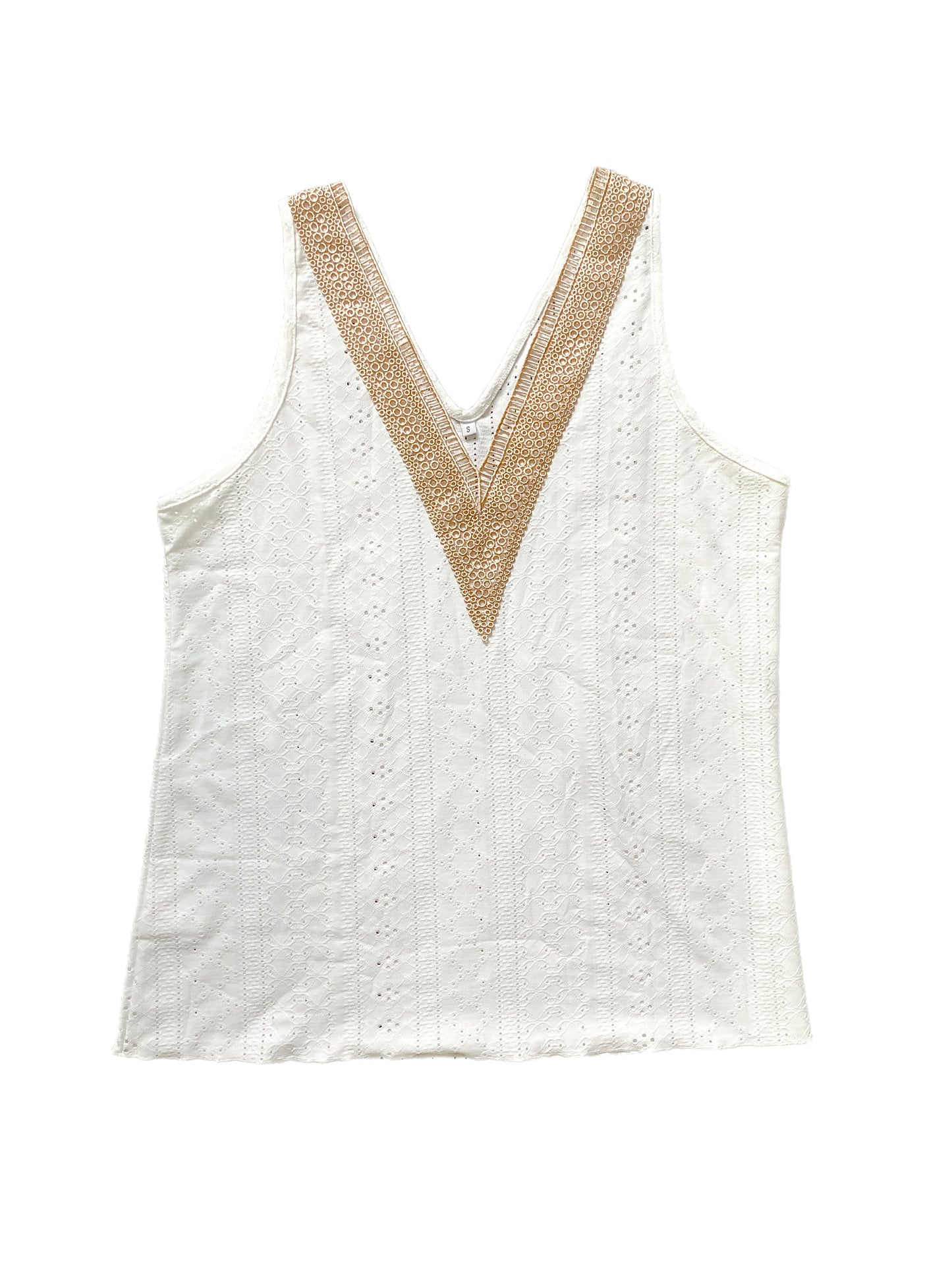 Eyelet and Lace V-Neck Tank - 5 Color Options