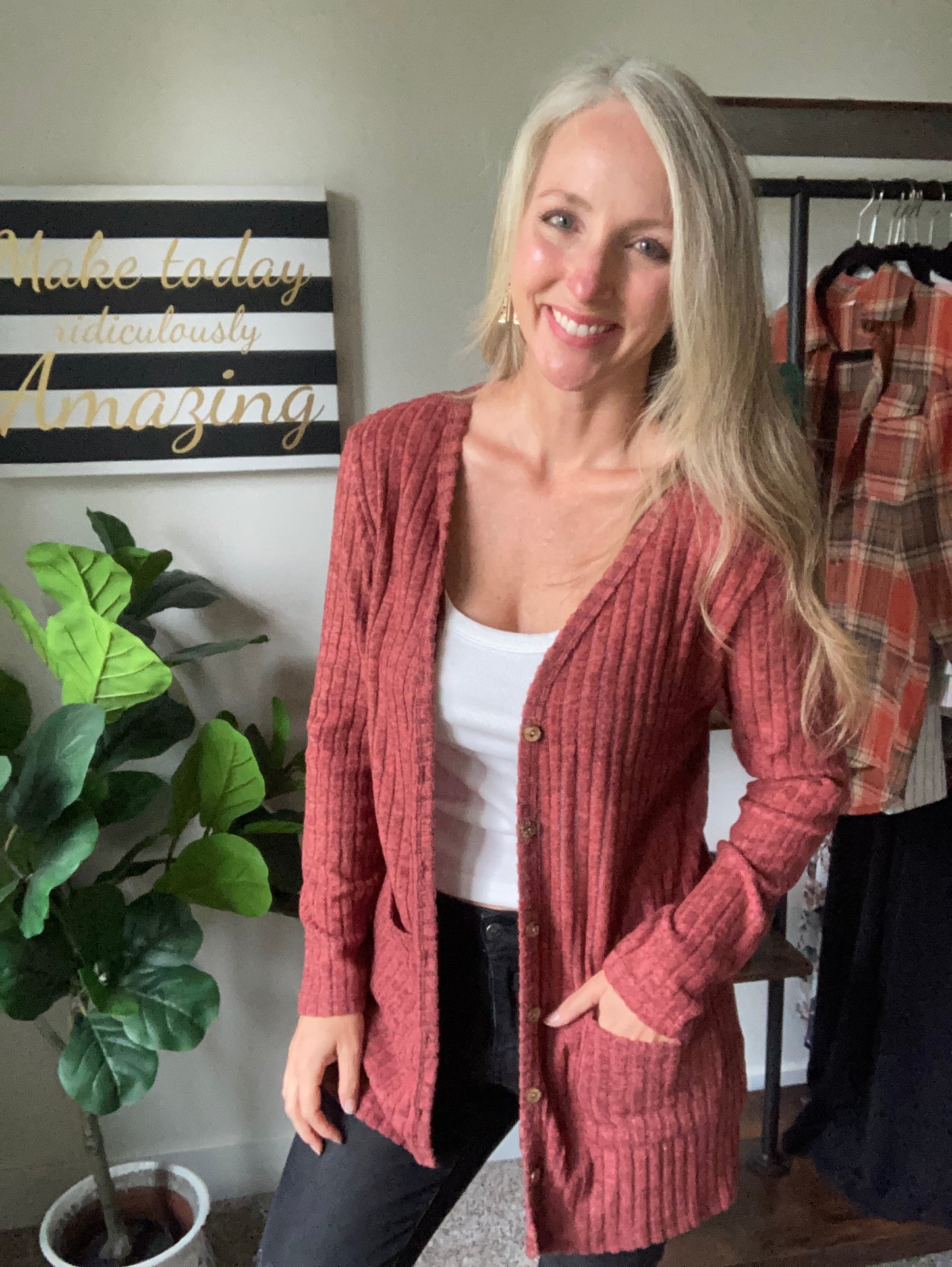 Fuzzy Soft Button Front Cardigan - 7 Color Options