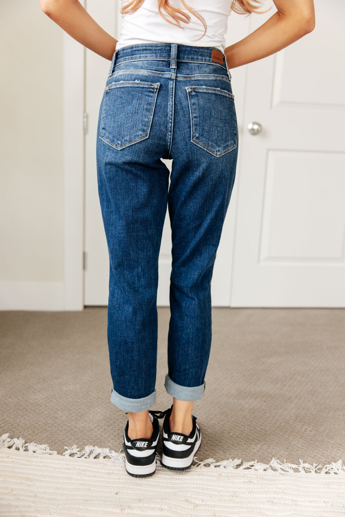 London Midrise Judy Blue Cuffed Boyfriend Jeans