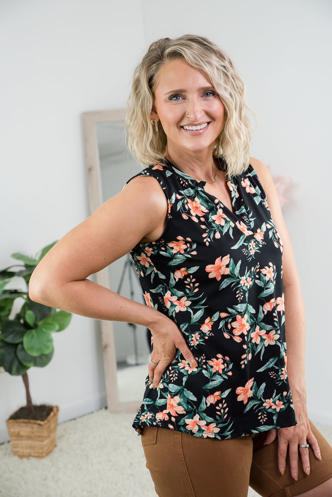 Tranquil Blooms Sleeveless Top