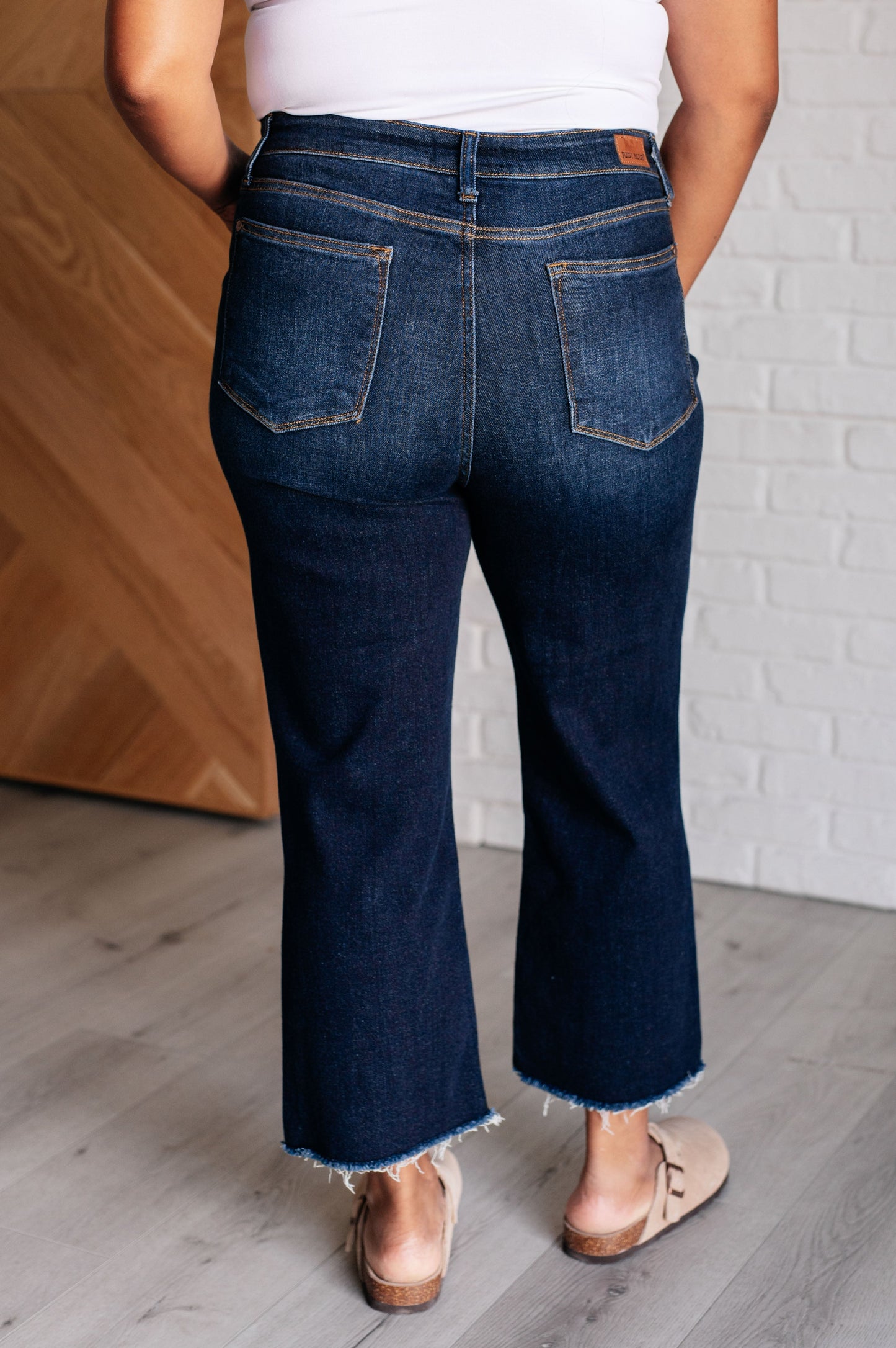 Judy Blue Madeline High Rise Cropped Wide Leg Jeans